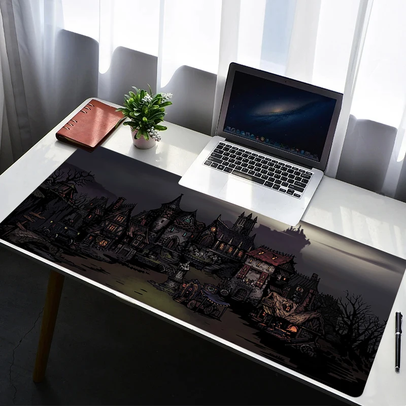 

Mouse Pad PC Non Slip Rubber Black Mousepad Laptop Gamer Cabinet Keyboard Pad Office Computer Gaming Desk Dark Castle Mouse Mat