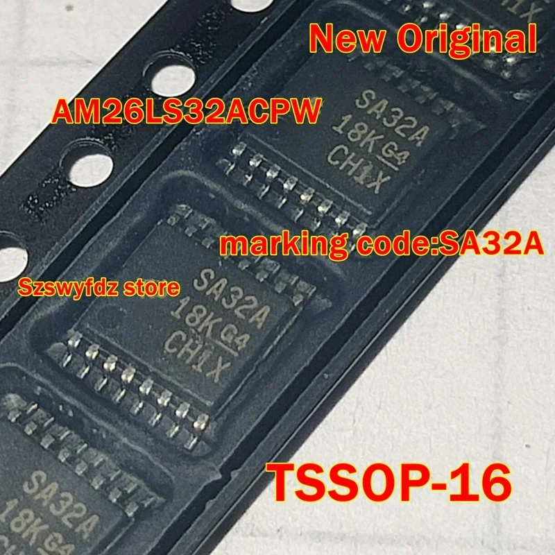 1pcs to 100pcs AM26LS32ACPWR AM26LS32ACPW  New Original  TSSOP-16 marking code:SA32A QUADRUPLE DIFFERENTIAL LINE RECEIVERS