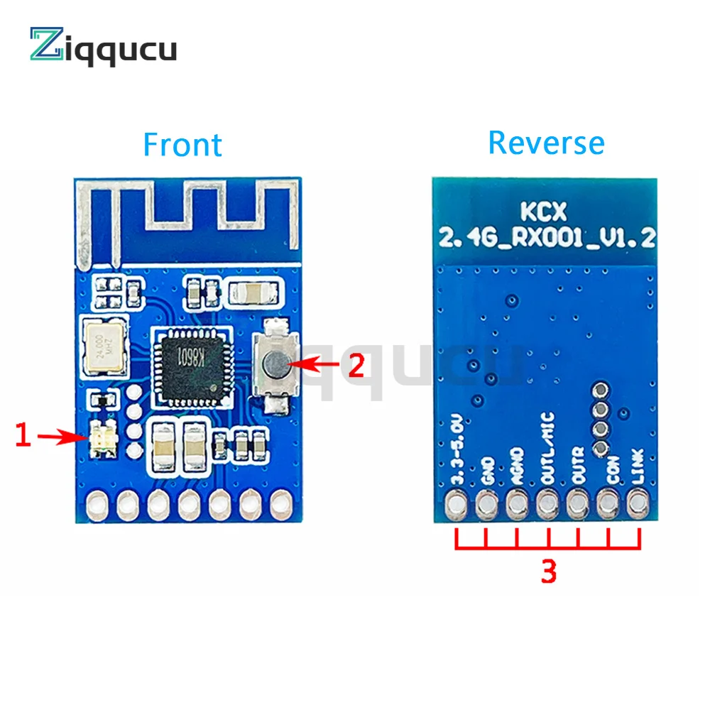 2.4G Wireless Microphone Audio Signal Transceiver Module Board 3.3-5.0V Receiving And Transmitting Module