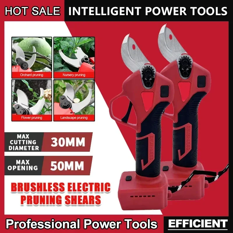 For Milwaukee Brushless Electric Pruner 4 Gears Cordless Handheld Orchard Shrub Pruning Tree Branches Cutter For 18V 20V Battery