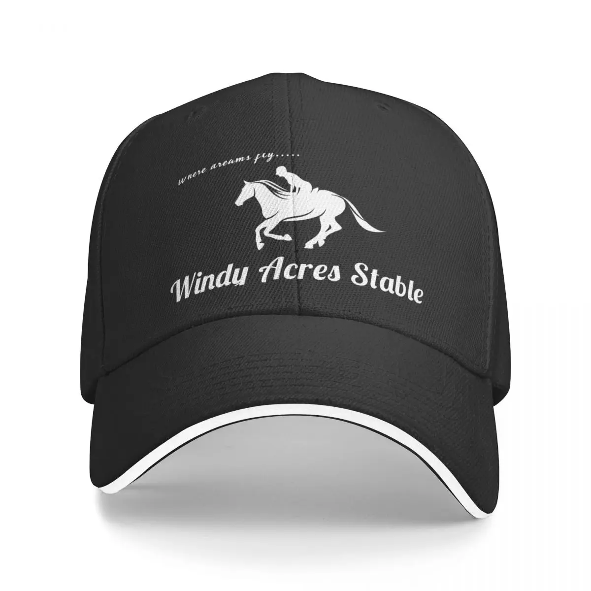 Windy Acres Logo for dark coloured background Baseball Cap Sports Cap Beach Bag Brand Man cap Hat Luxury Brand For Girls Men's