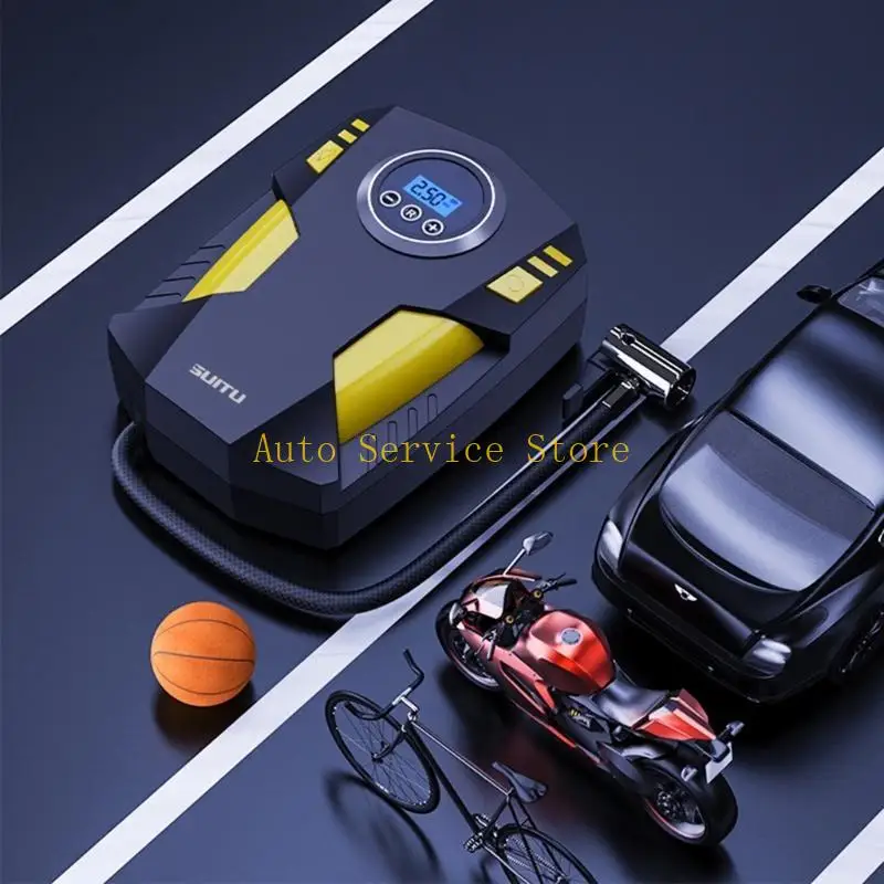 462a Inflato pneus compressor ar portátil para pneu carro, bomba ar para pneu carro com luz LED para bolas