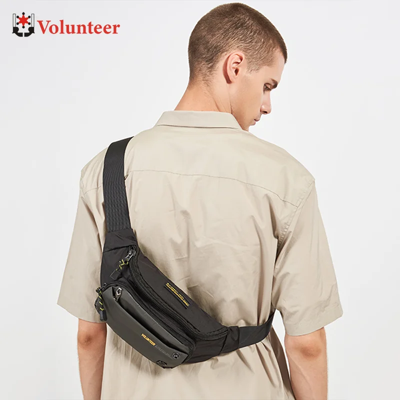 VOLUNTEER Bust Bags for Men 2023 Stylish Light Weight High Quality Versatile Oxford Cloth Multi-pocket Waist Bags 1698-13