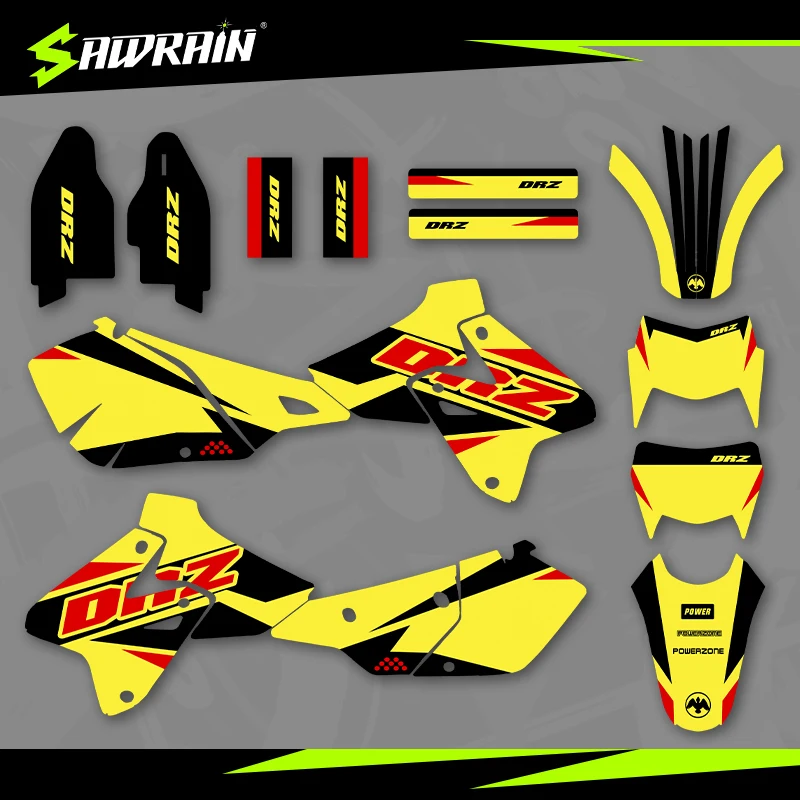 

Sawrain Motorcycle Graphics Backgrounds Decal Stickers Kits for SUZUKI 99-22 DRZ400-S-SM-E 05