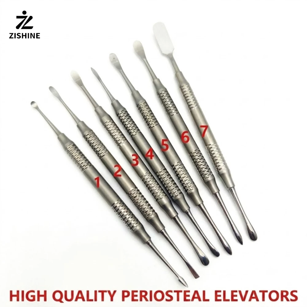 1/7Pcs Dental Periosteal Elevator Set Stainless Steel Implant Surgical Bone Separator Double Ended Flap Instruments 1-7#