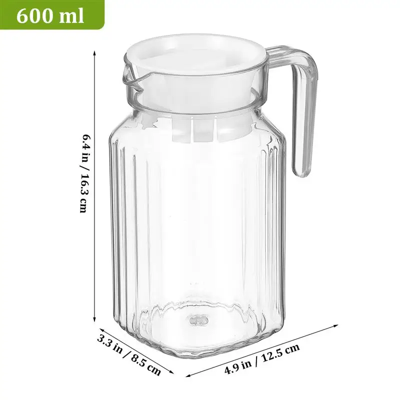 2Pcs Pot Large Capacity Water Pitchers Spill-proof Jugs Plastic with Lid Bottle Ice Tea Angled Pour Spout for Home Cold Tea Milk