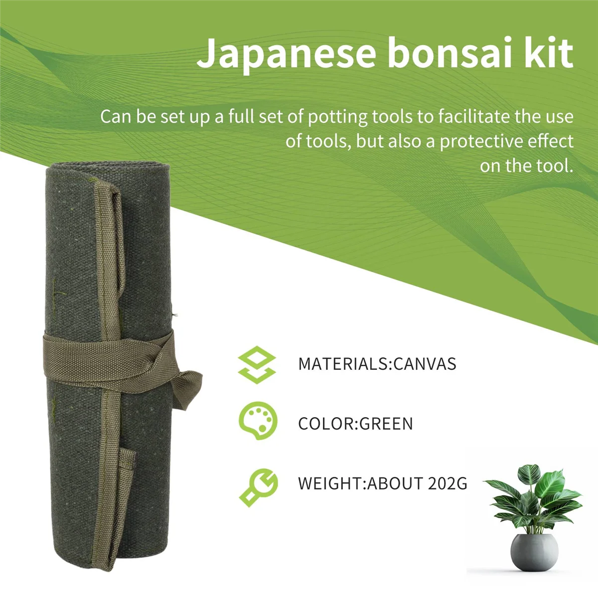 New 600x430Mm Japanese Bonsai Tools Storage Package Roll Bag Canvas Tool Set Case