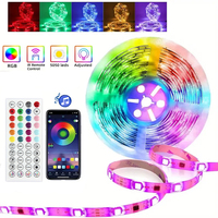 RGB USB LED Strip APP Control with 44 Key Remote Control Music Sync Suitable for Living Room, Kitchen, Esports Decoration Night