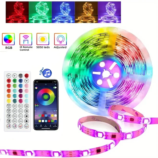 RGB USB LED Strip APP Control z 44-klawiszowym pilotem do synchronizacji muzyki Odpowiedni do salonu, kuchni i nocnej dekoracji e-sportowych