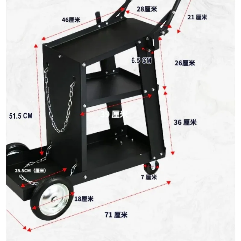 Heavy Duty Welding Cart Mobile Trolley for Gas Shielded Welding Machine Auto Repair Workshop with Wheels Large Storage Shelf