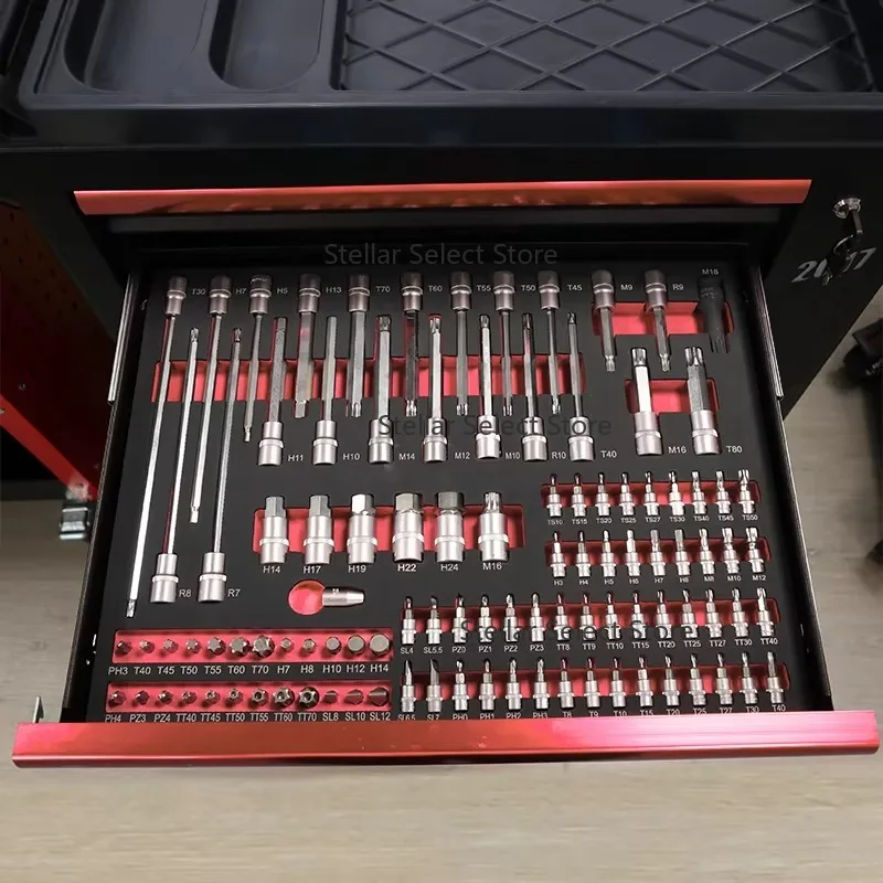 7 Drawer Tool Trolley with 273pcsEVA Foam Tool Set Heavy  Garage Tool Storage Cabinet for Mechanics Workshop Home Car Repair