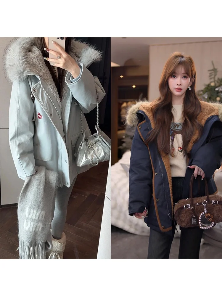 

Mimius Women's Parka Style down Jacket Hooded Workwear Thick Warm Winter Outerwear White Duck Feather 90% Long Sleeve Zipper