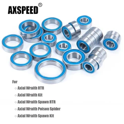 AXSPEED 23Pcs Metal Wheel Hubs Axle Rubber Sealed Bearing Kit for Axial Wraith Spawn Poison Kit RTR 1/10 RC Crawler Car Parts