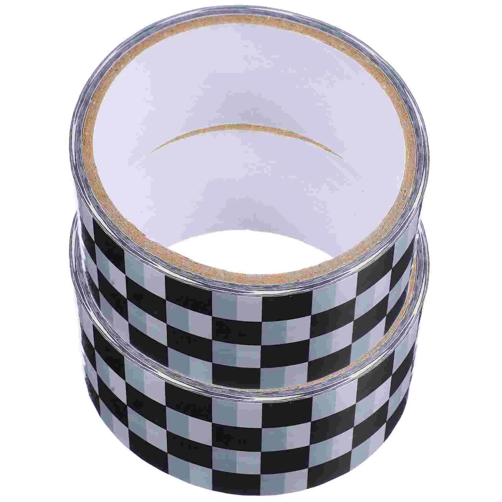 2 Rolls Packaging Tape Adhesive Checkered Decor Print Stickers Refill Packing Bulletin Board Package Carton for Moving Boxes