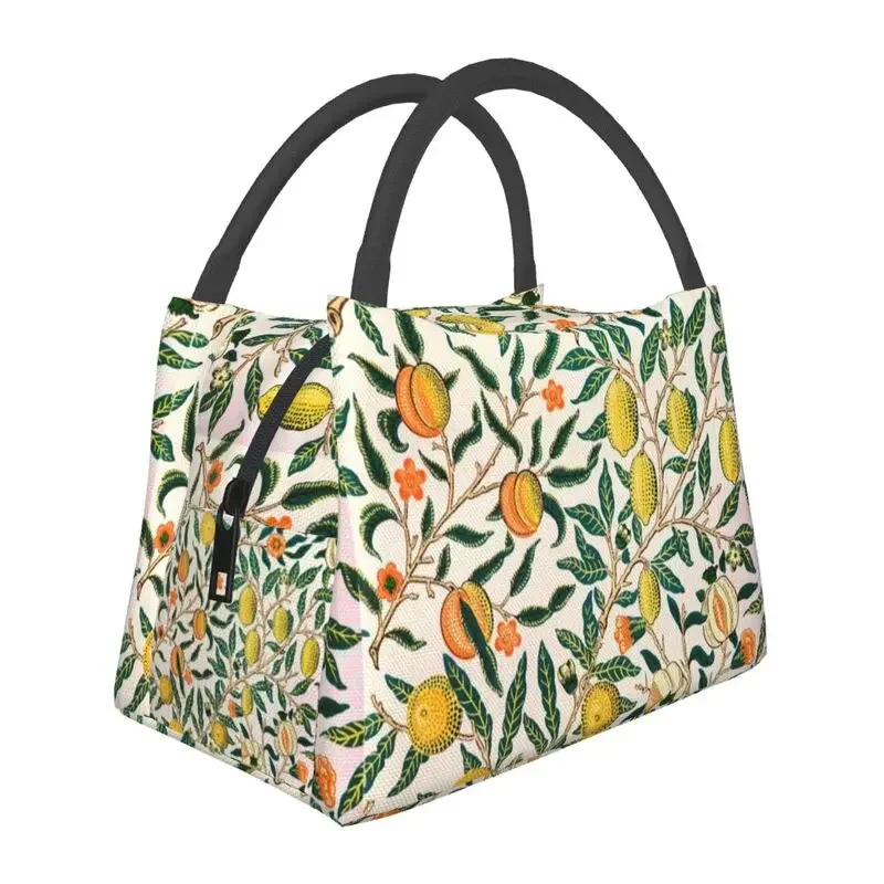 William Morris Pattern Fruits Lunch Boxes Women Thermal Cooler Food Insulated Lunch Bag Hospital Office Pinic Container