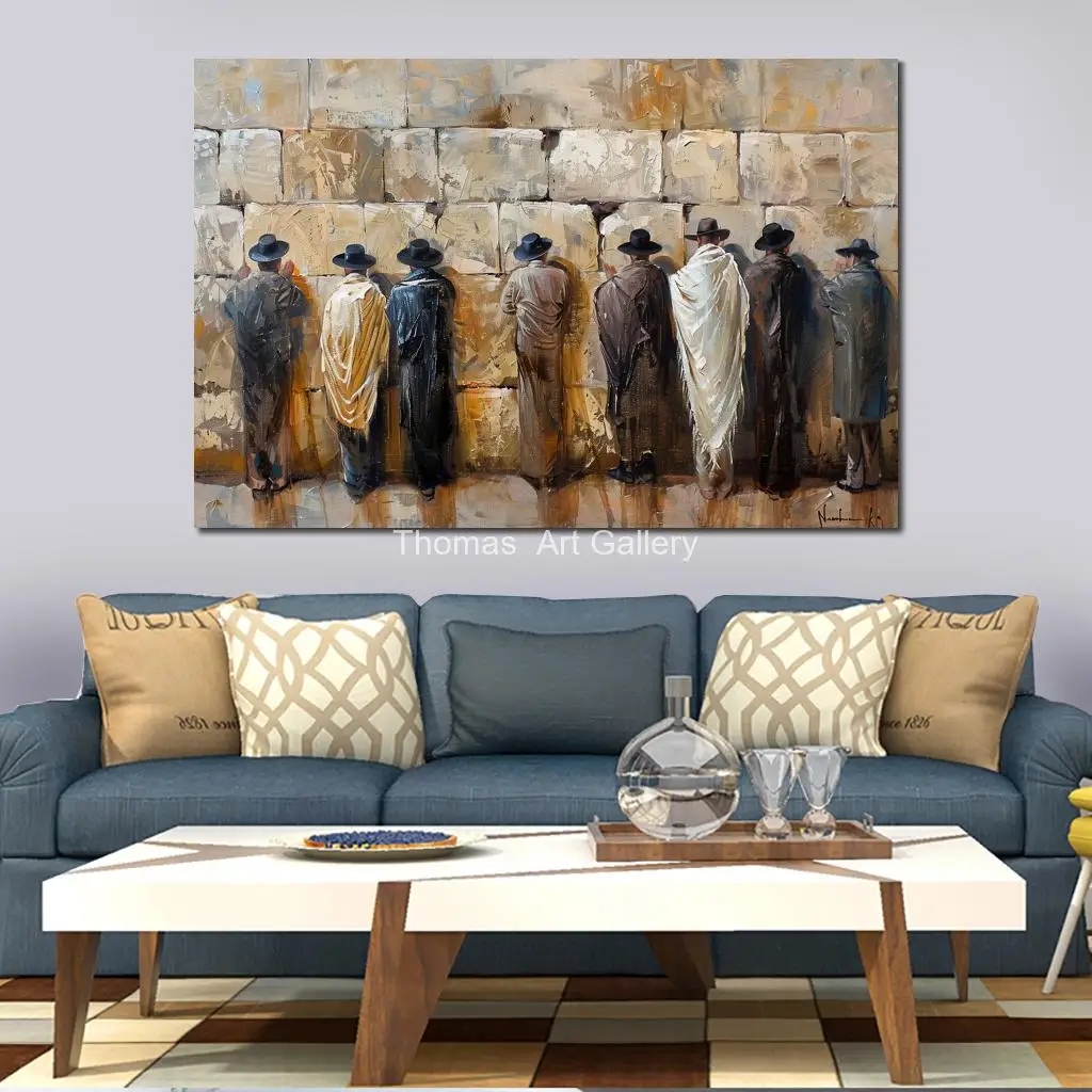 Judaic Art Canvas Prints Kotel Jewish Painting Jerusalem Landscape HD Poster Printed Large Picture Modern Sitting Room Decor