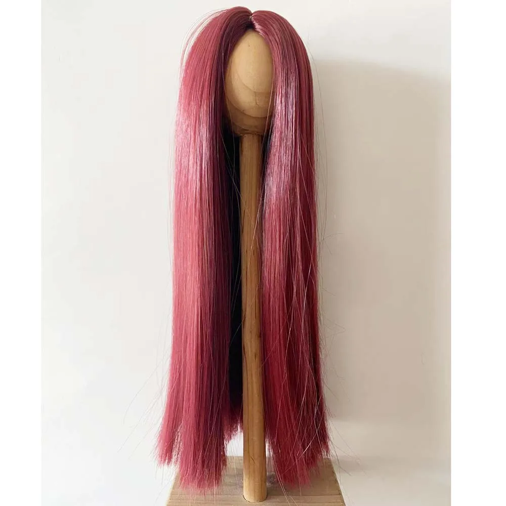 Bjdウィッグ,女性用の新しいスタイルの1/3 1/4 1/6 1/8 bjd dウィッグ,高温ワイヤー,長いワイン,赤いかつら
