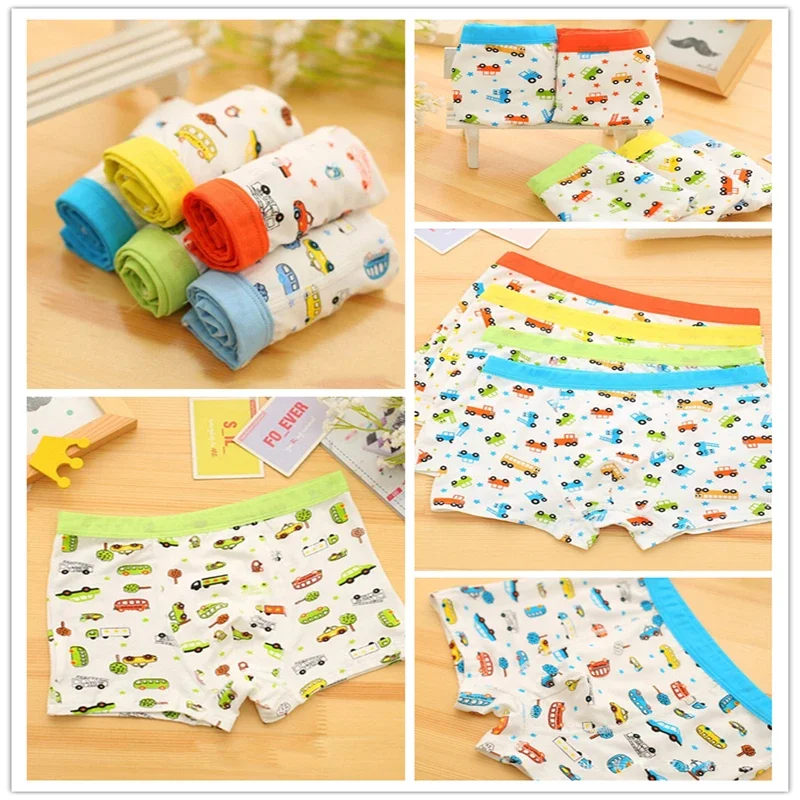 5pc Boys Modal Boxer Kids Underwear Boxers Cartton Soft Modal Baby Underpants