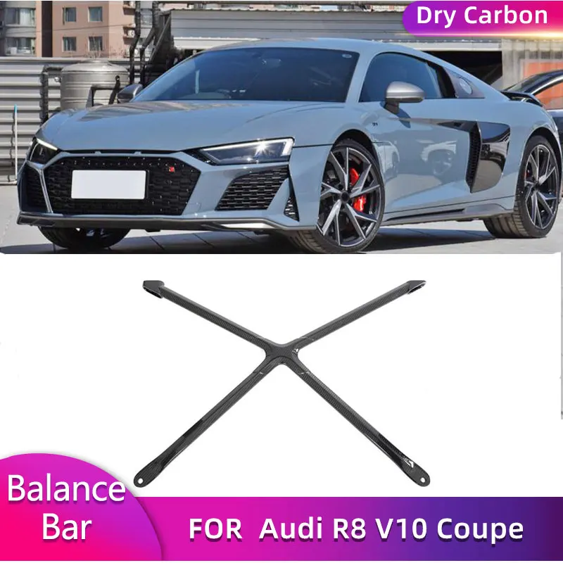 

Dry Carbon Car Front Inner Engine Bonnet Bay Strut Brace Bars For Audi R8 V10 Coupe 2022 2023 Auto Racing Modified Balance Bar