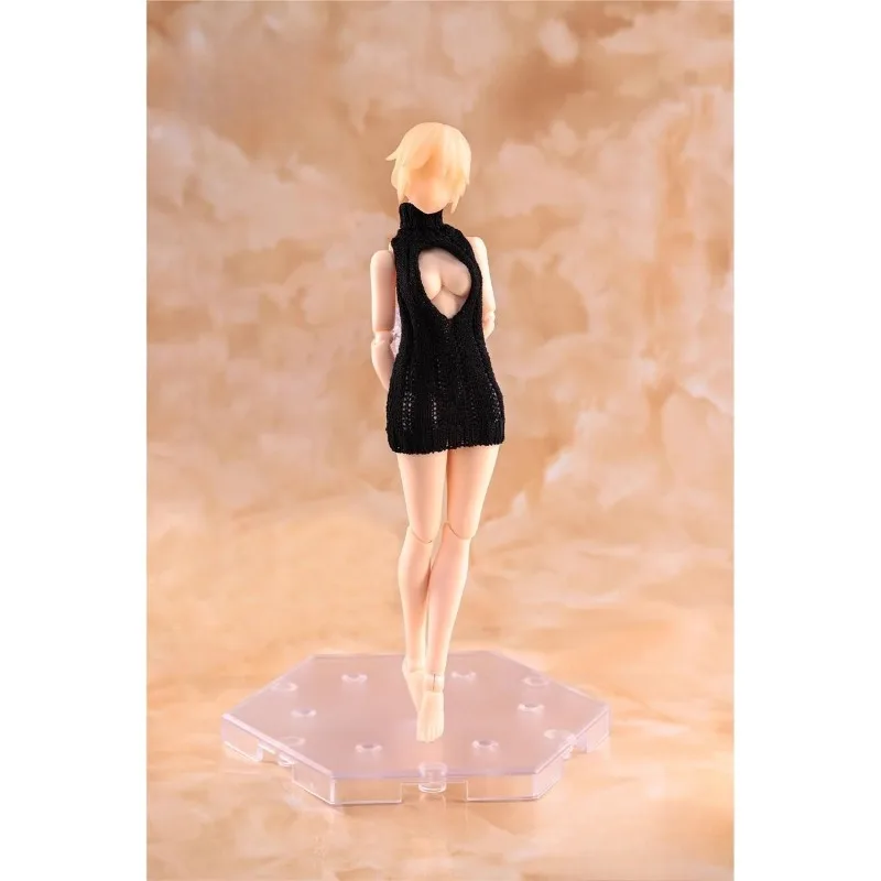 HASUKI 1/12 Scale High Neck Solid Color Exposed Backpack Hip Knitted Sweater Clothes Model for 6" Accessories Toy Figures Body