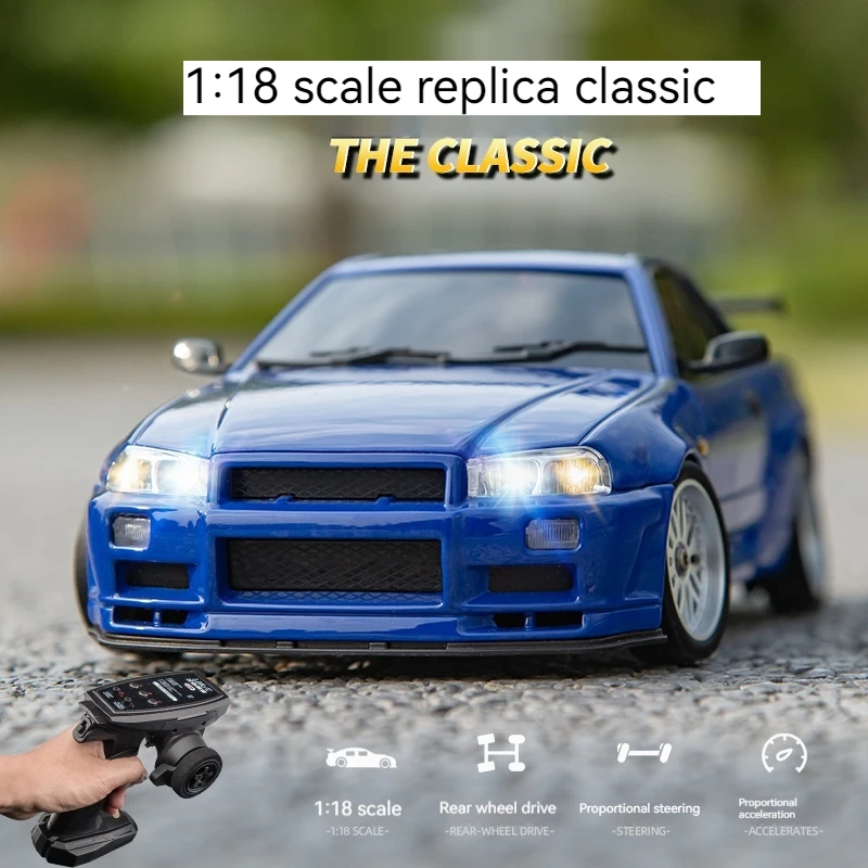 High-End Ldrc Landa 1:18 Metal Remote Control Car Rear Drive Gtr 2.4g High-Speed ​​Drift Rc Car Flip Light Model Toy Ld1899