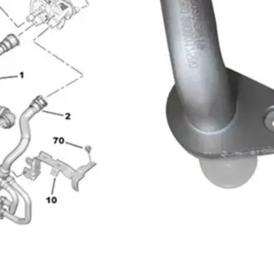 Car Turbo Coolant Pipe For C3 For C4 DS3 DS4 1.2L Petrol Engine 9808017580