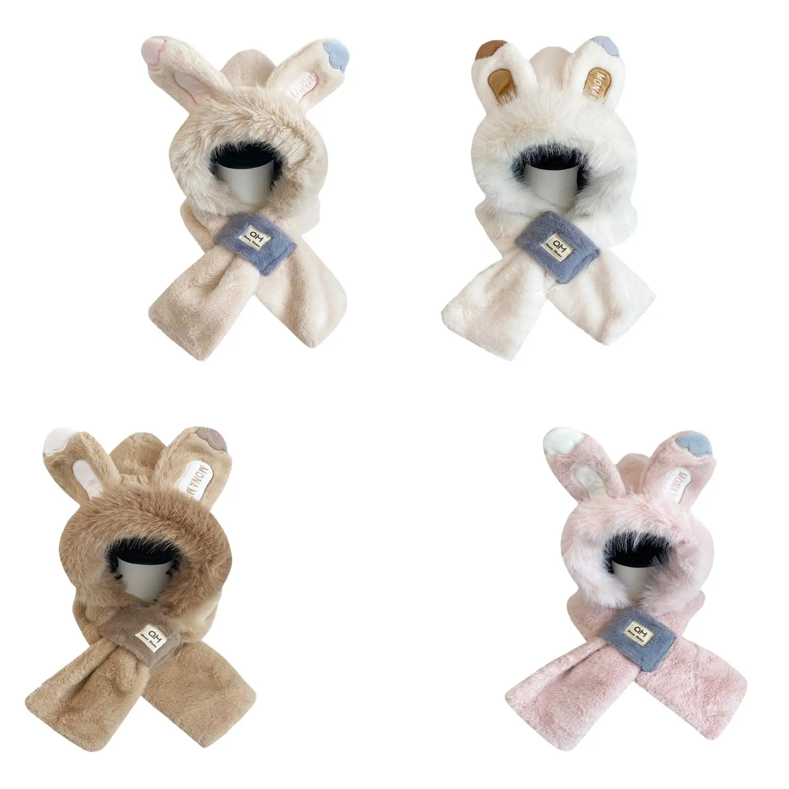winter-hat-scarf-windproof-headgear-bonnet-lovely-ear-protection-cap-casual-comfortable-neck-warmer-plush-animal-hat-hoodie-hat