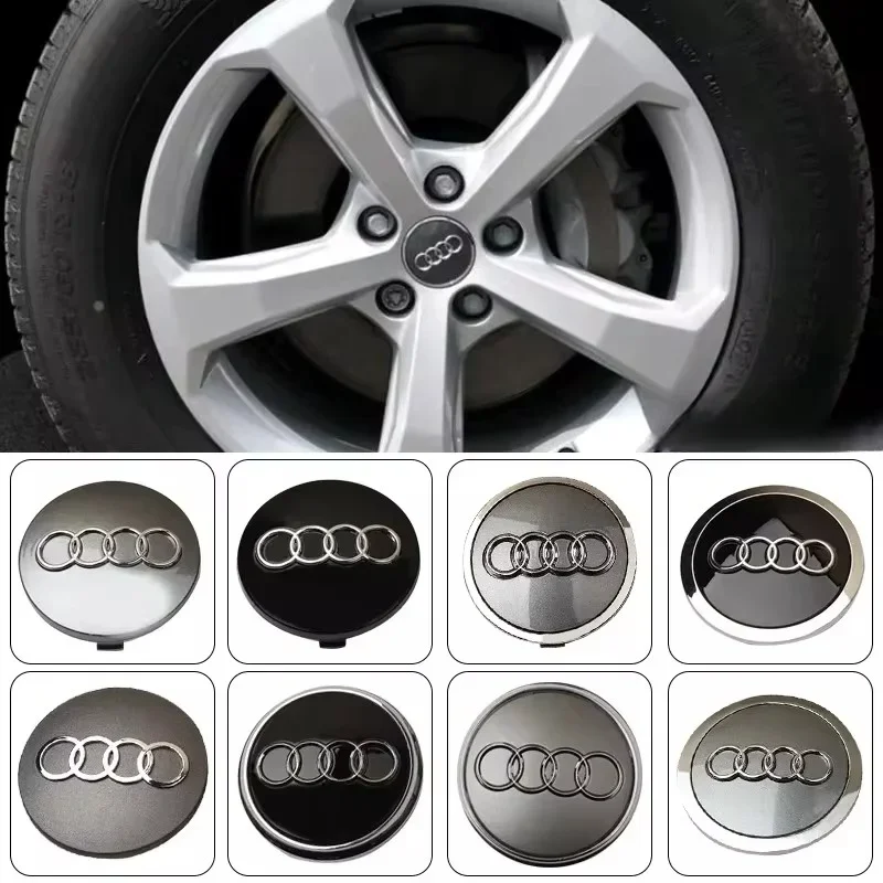 4pcs 60mm 61mm 68mm 69mm Audi Hub Caps Car Wheel Center Caps For Audi A1 A2 A3 A4 A5 A6 A7 A8 S3 S6 Q3 Q5 Q7 Accessories