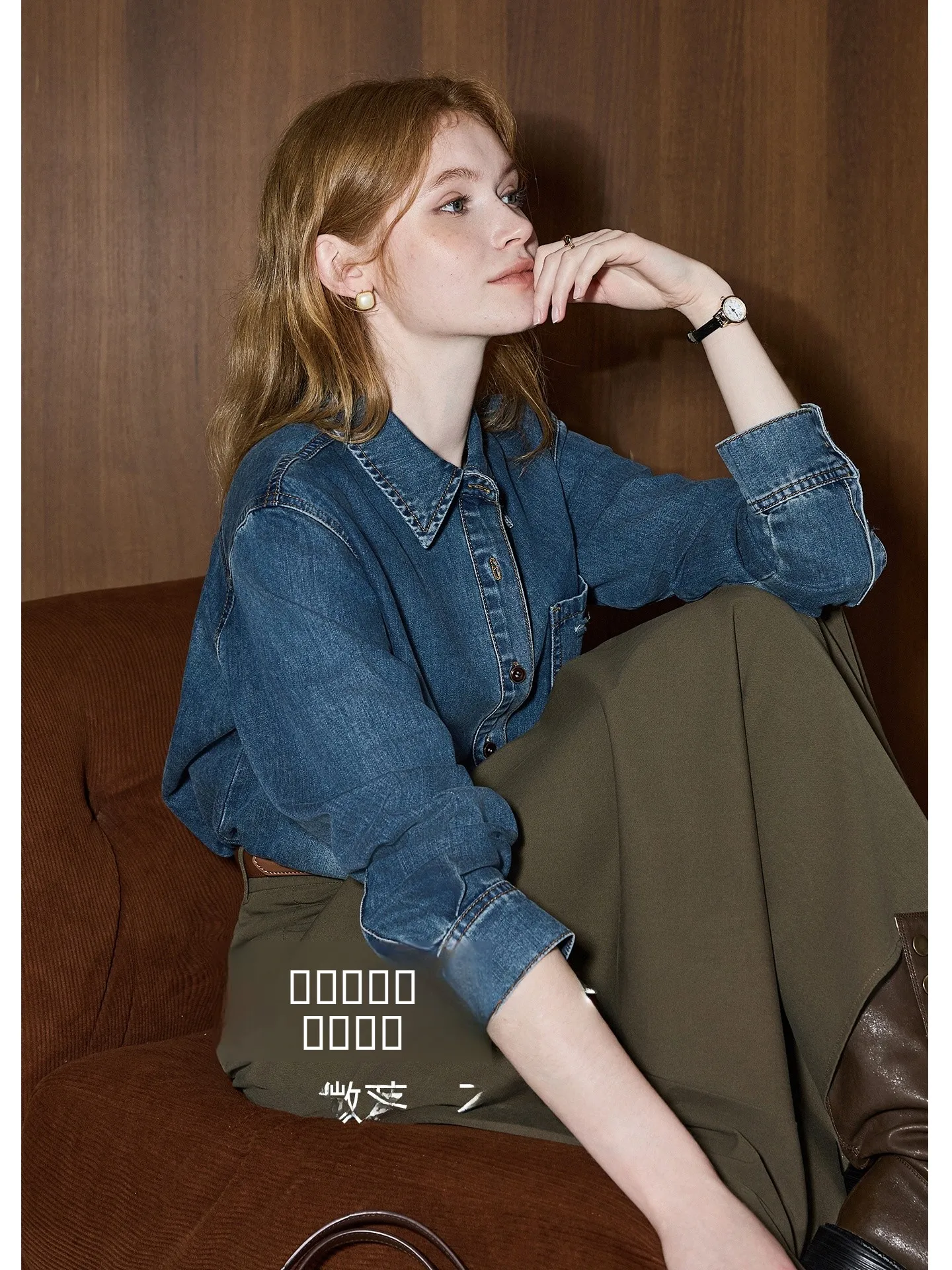 

Женская свободная длинная джинсовая рубашка KUHNMARVIN, новая весенняя коллекция, корейский стиль, для повседневной носки, дышащая, из смесового хлопка