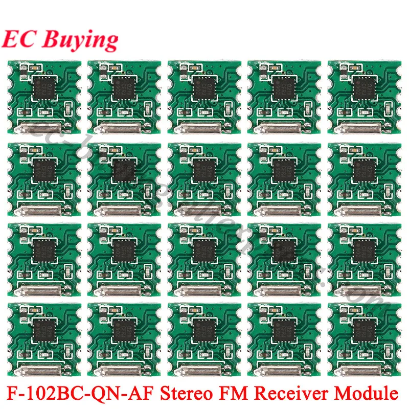 20Pcs/1pc F-102BC-QN-AF Stereo FM Receiver Module Silicon SI4702 Chip TJ-FL102BC-V1.5 Radio Board MP3 MP4