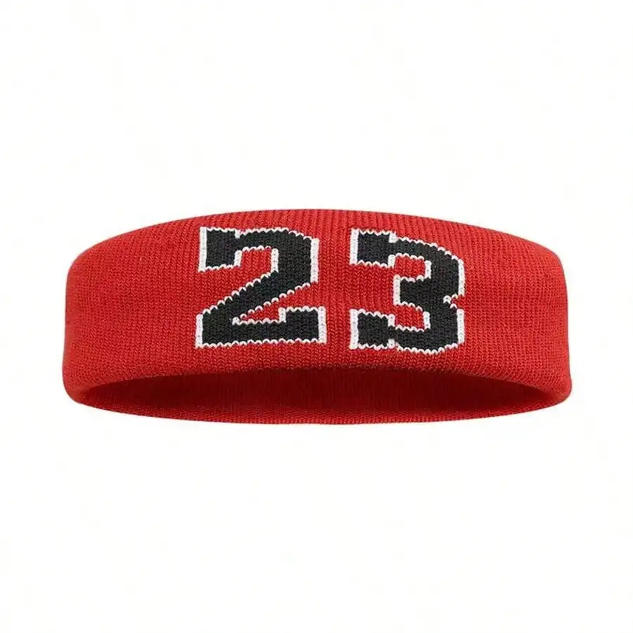 

Breathable quick dry elastic sports headband classic 23 number pattern sweat absorbing band for basketball running fitness