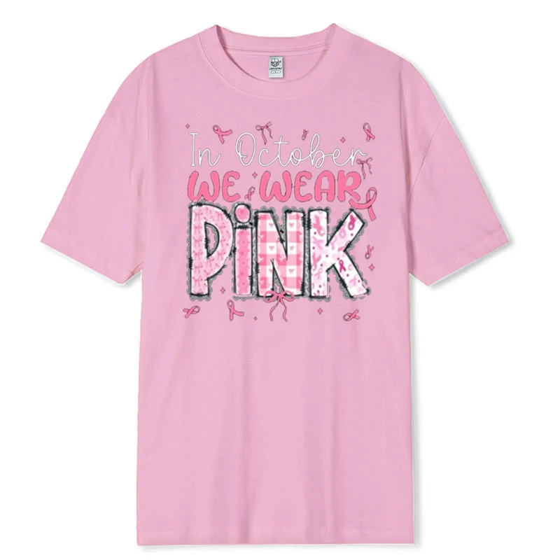 أكتوبر التوعية بسرطان الثدي المحملة خمر الشريط الوردي المحارب هالوين اليقطين قميص دعم فرقة القطن ارتداء الأمل الوردي #2