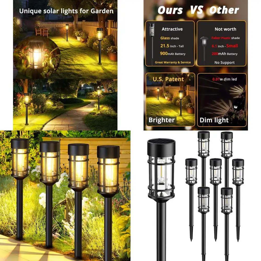 

Solar-Powered Path Lights for Outdoors: Waterproof, Auto On/Off, Long-Life Yard & Garden Decor