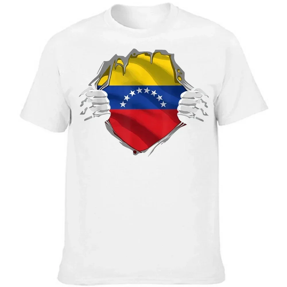 Funny Venezuela Flag Graphic T Shirts Streetwear Simple O-neck Printed T-shirt Tops Men Fashion Streetwear Adult TShirt