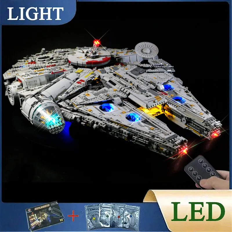 DIY LED Light Kit For LEGO 75192 Ultimate Millennium Falcon Building Block Set（Only LED Light,Without Blocks Model）