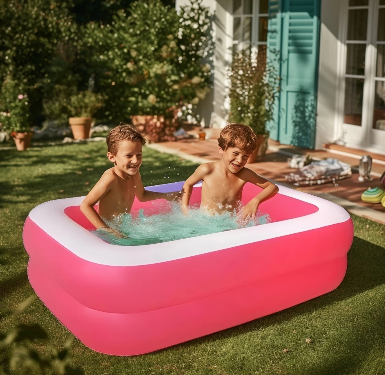 150 ซม.Inflatable Ball Pit Pool สําหรับเด็ก,เด็กวัยหัดเดิน,Blow Up PVC สระว่ายน้ํา 45.3*33.5*13.8in Unisex