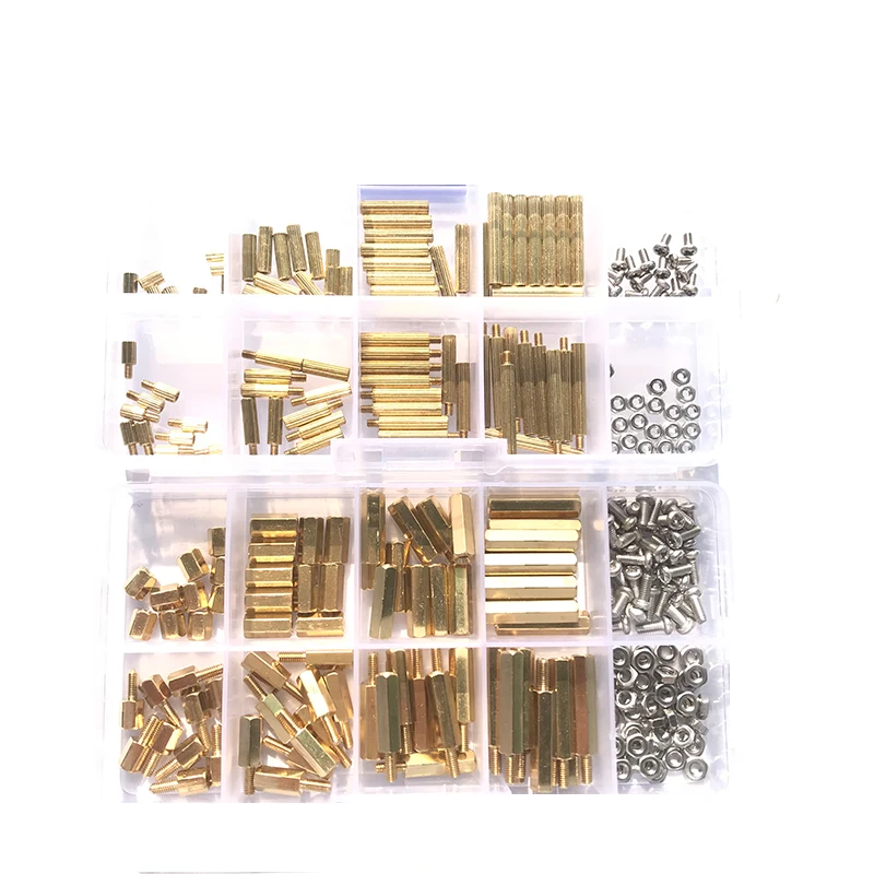 240 ~ 120 stücke M2 M2,5 M3 M4 Männlich Weiblich Messing Hex Spalte Standoff Unterstützung Spacer Säule Schraube Mutter für PCB Board Sortiment Kit – Detail 13