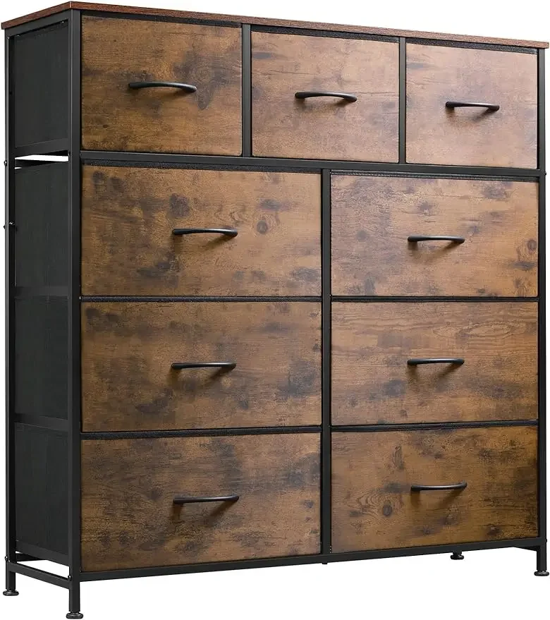 NEW 9-Drawer Dresser, Fabric Storage Tower for Bedroom Hallway Closet Tall Chest Organizer Unit with Fabric Bins Steel Frame USA