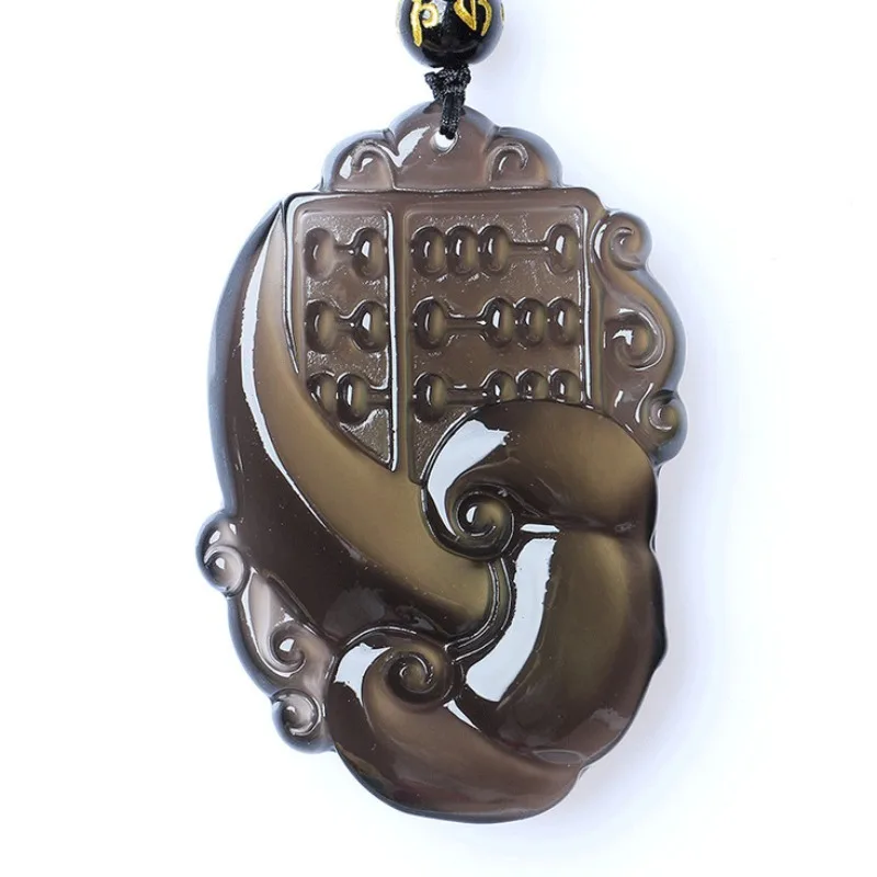 Ice Obsidian Wishful Abacus Pendant Ice Through Fashion Men's and Women's Jade Pendant