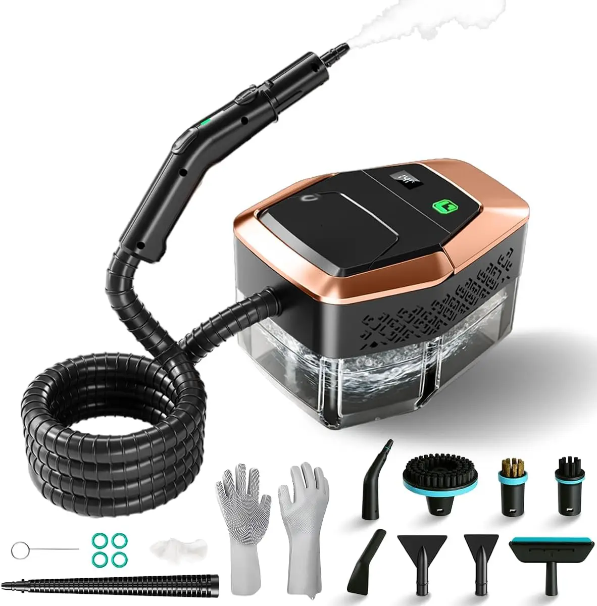 Handheld Steam Cleaner, 4Bar Pressure, 15s Heat-Up, 1.8L Tank for Home and Car Cleaning