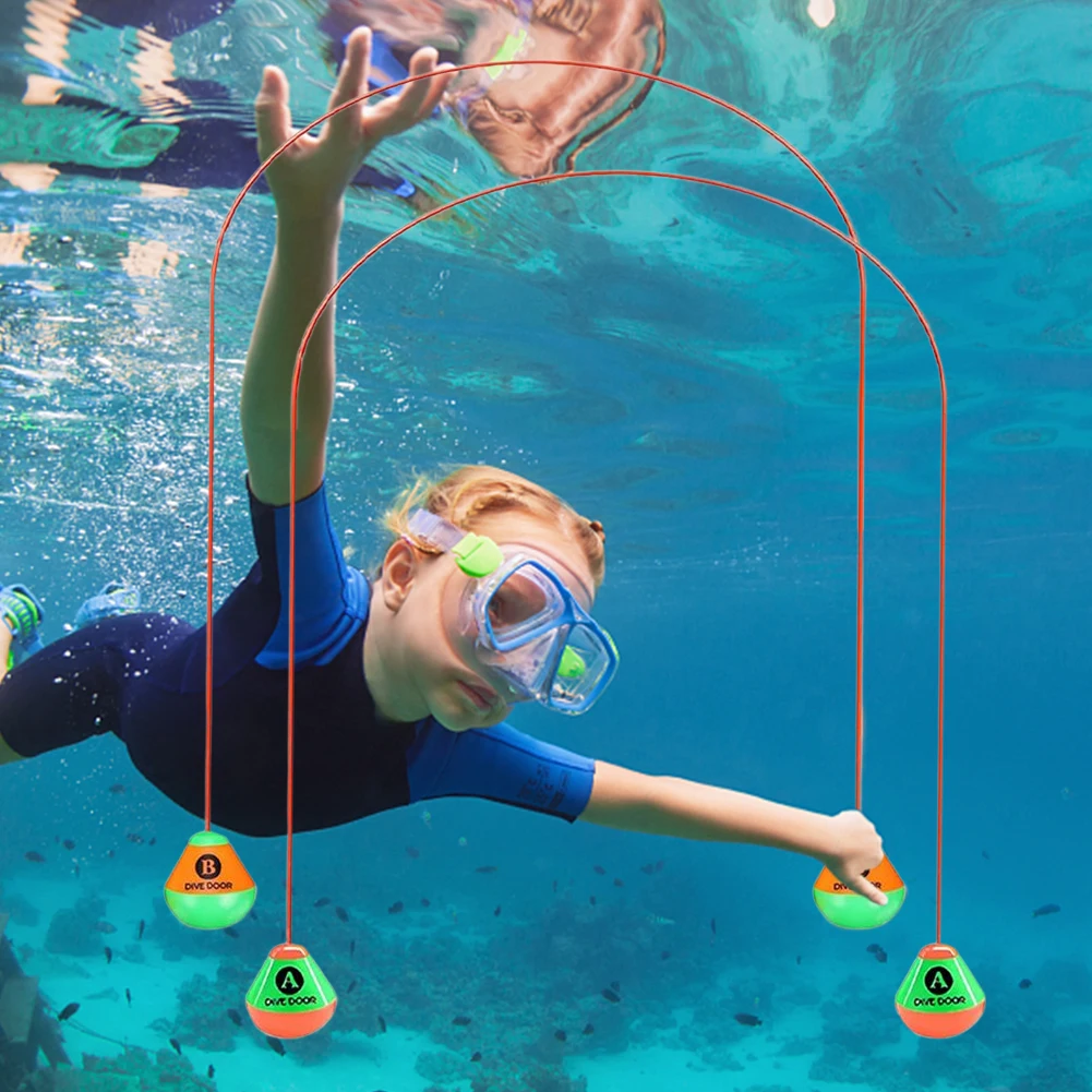 

2pcs Diving Pool Toys Set No Toxic Through Door Diving Ring Body Exercise Swim Through Door Toys PVC for Boys Girls