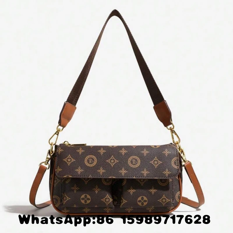

Fashionable Retro Wide Shoulder Strap Small Square Bag Women's Handbag Versatile Single Shoulder Slant Cross Bag High Quality