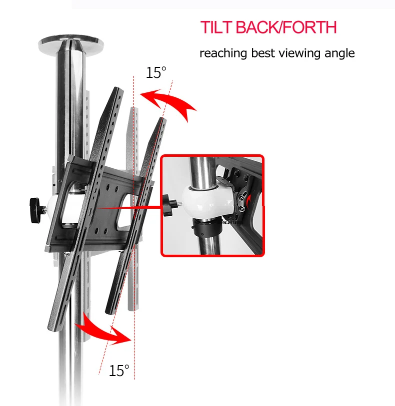 DL-A10S-86 NEW 23"-55" stainless steel LCD TV stand mounts bracket in Partition wall 360 rotate height adjust 110cm 86cm 114cm