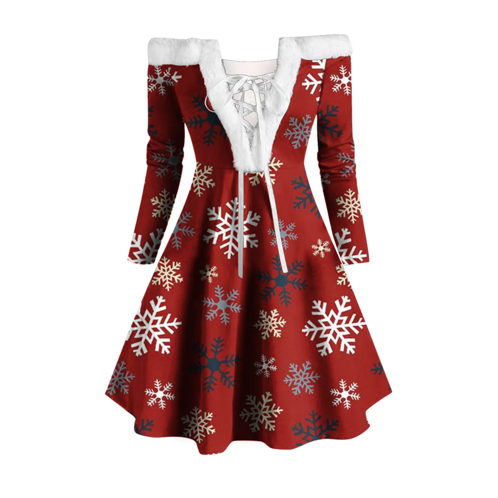 white christmas dresses Pink Christmas Santa Gingerbread Midi Dress