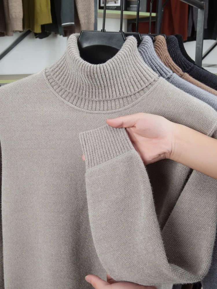 Hochwertiger Herren-Pullover der Marke Paul Pony mit klassischer Stickerei, dickem Samt, Winter-Neuheit, warm, mit hohem Kragen, modisch, lässig, gestrickt – Detail 10
