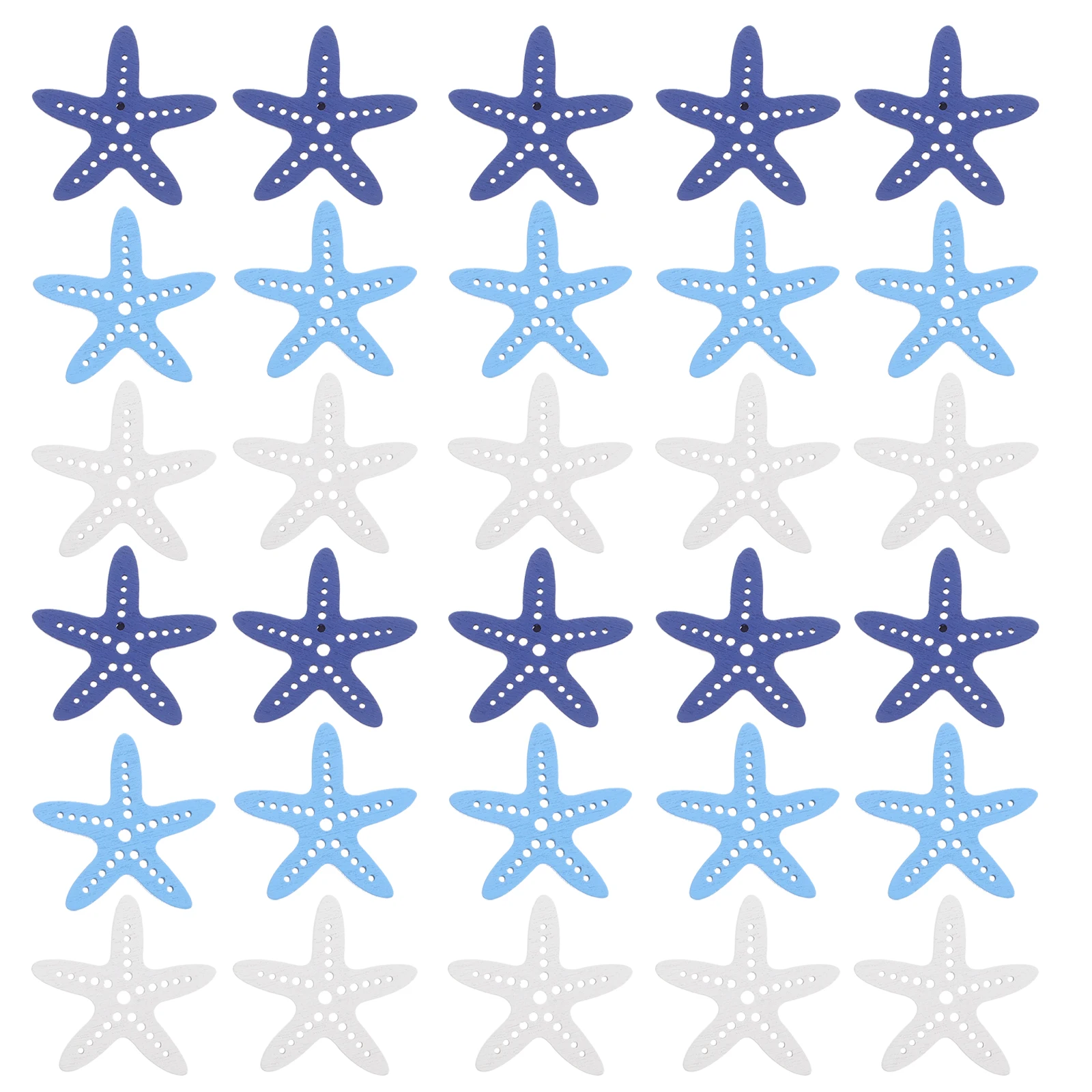 

300 Pcs Handmade Wood Chips Marine Coastal Decor Sea Star Cutout Nautical Seaside DIY Slices Summer Ornaments Beach Home