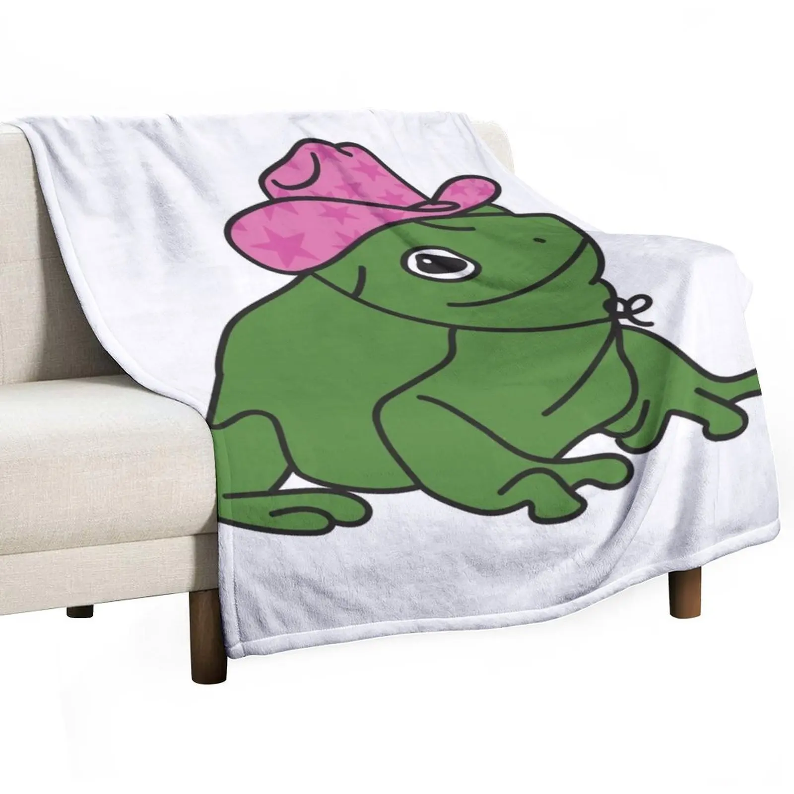 Frog With A Pink Cowboy Hat Throw Blanket heavy to sleep Nap Thin Blankets