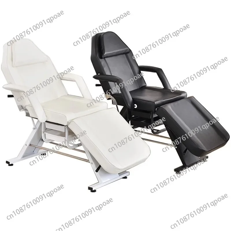 Chaise de tatouage pour le visage avec tabouret hydraulique, lit de salon, massage professionnel, cils, traitement de beauté, spa