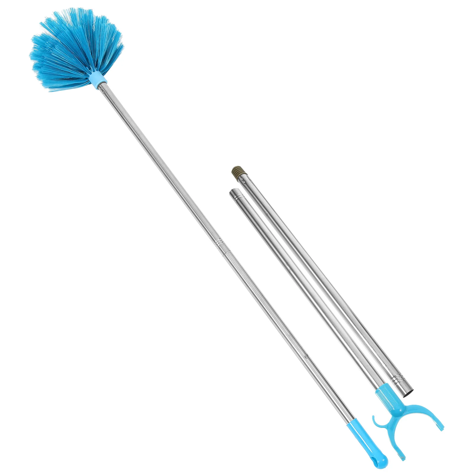 Telescopic Dust Brush Spider Web Cleaner Remover Broom Extended Duster Extension Wall Plastic Cobweb with Pole