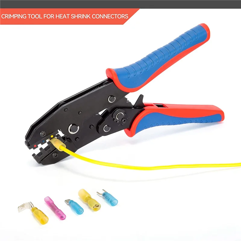 Crimping Tools for Heat Shrink Connectors - Ratchet Wire Crimpers - AWG 22-10 (0.5-6.0Mm²) - Ratchet Terminal Crimpers